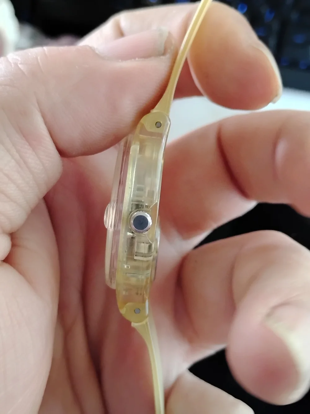 Swatch White Dial Watch with Gold Accents Tested And Running